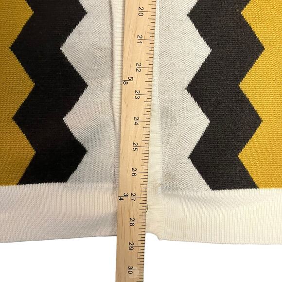 Hippy Feet Merino Wool Brown and Gold Vertical Chevron Cardigan Academia Size XL - Picture 11 of 12